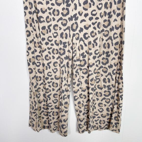 Honeydew Leopard Print Cropped Pajama Pants Cream Tan Small S Womens Animal - Picture 4 of 7